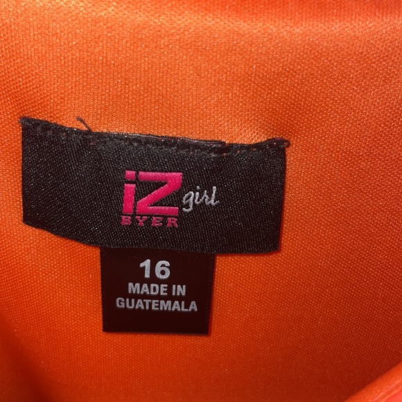 Iz Girl size 16 sleeveless dress high low front to back spring orange Easter - Picture 5 of 5